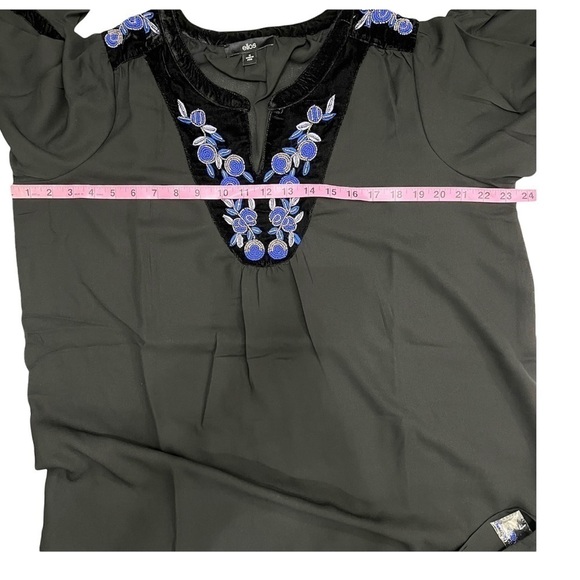 Ellos Embellished Black Top Size 12 New With Tags - Picture 11 of 12
